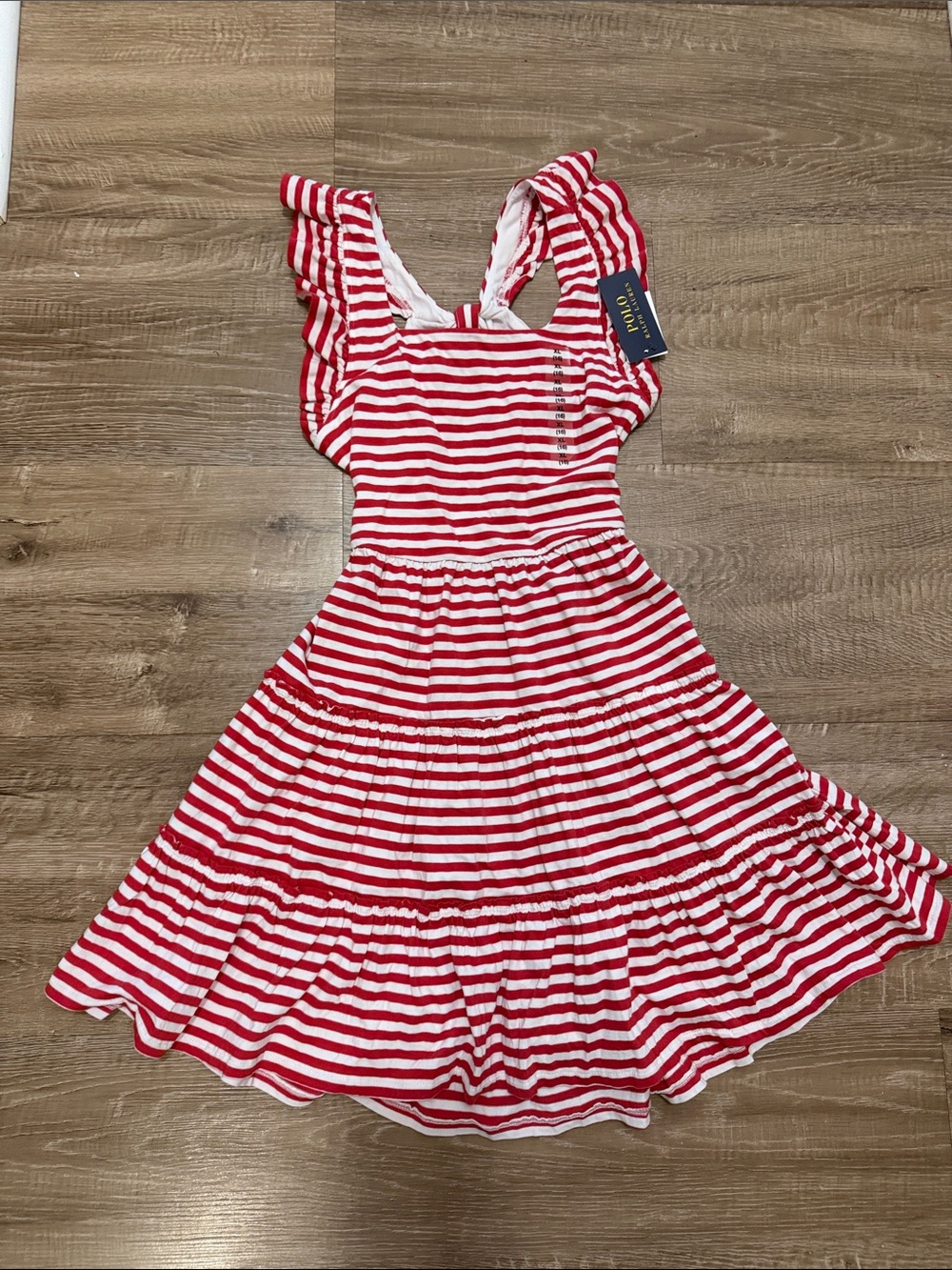 Polo by Ralph Lauren Red and White Striped Girls Sundress